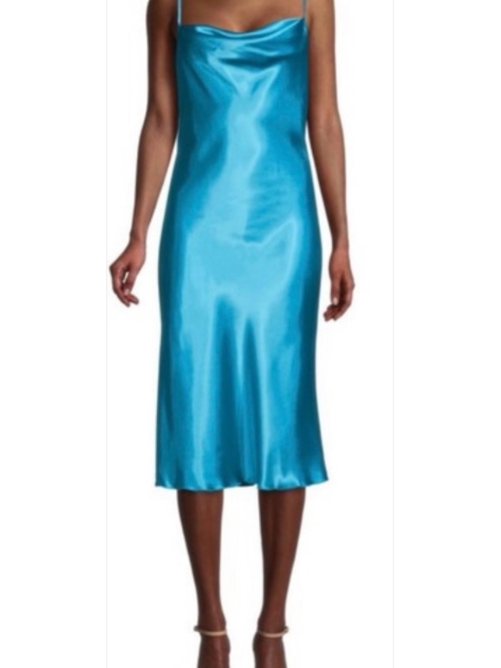 Vintage Y2K bebe Shimmer Strappy Slip Dress in Teal Blue Made in the USA